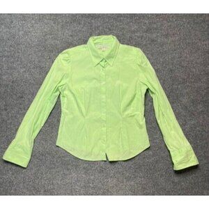 Vintage Tommy Hilfiger Womens Button Up Green Long Sleeve Cuff Collar Solid 14